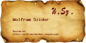 Wolfram Szidor névjegykártya